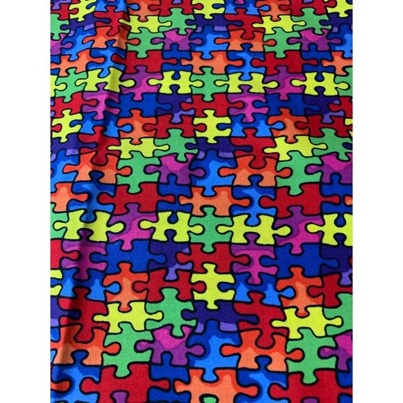 1/2 Yard Wide Cotton Puzzle Print Fabric for Ouilting Sewing - Picture 5 of 5